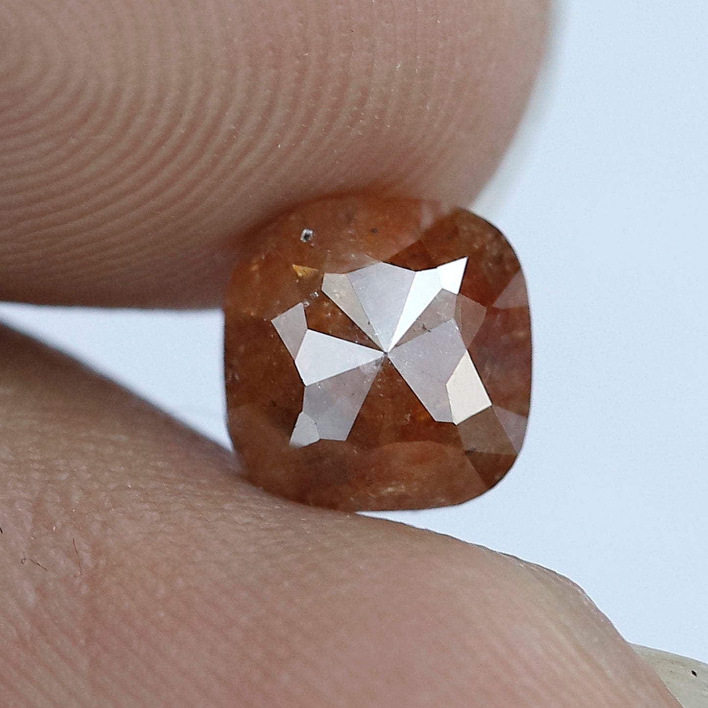 Natural 1.34 Ct Reddish Cushion Diamond | 6.80 mm Rustic Ethical Loose Stone for Jewelry Gift