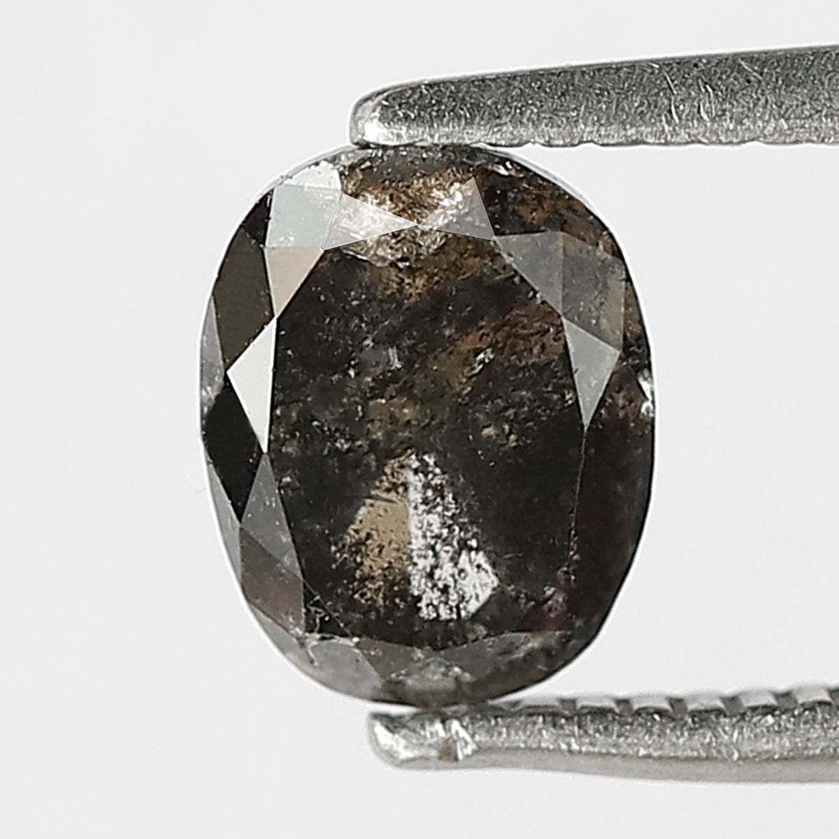 1.01 CT Oval Shape Salt and Pepper Diamond, Natural Gray Black Loose Earth Mined Diamond For Wedding Band
