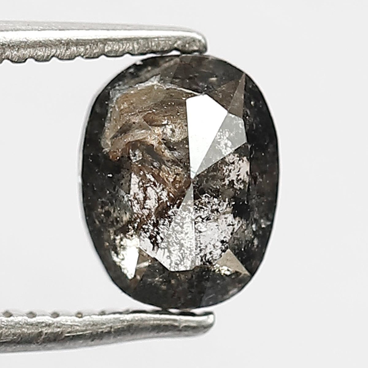 1.01 CT Oval Shape Salt and Pepper Diamond, Natural Gray Black Loose Earth Mined Diamond For Wedding Band