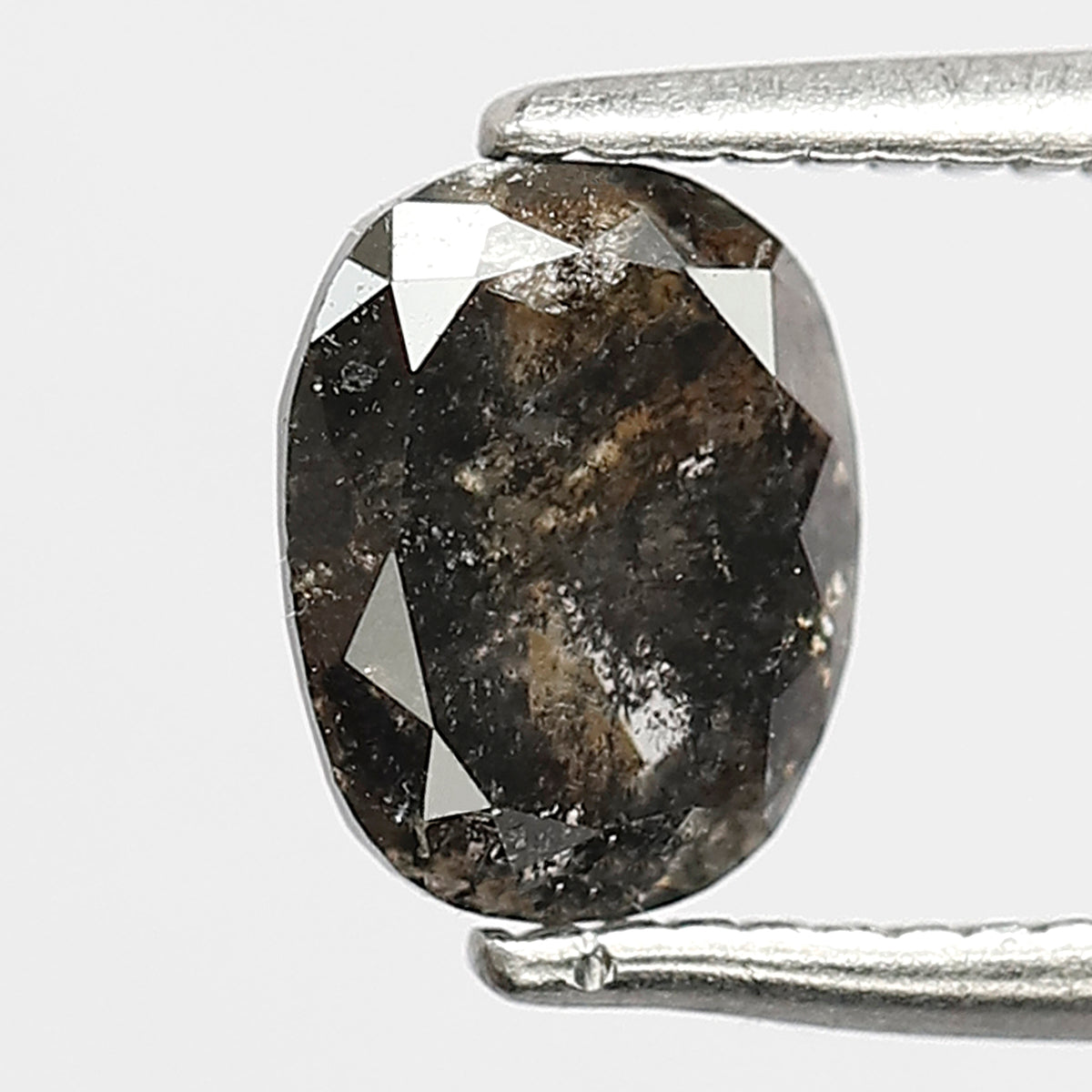 1.01 CT Oval Shape Salt and Pepper Diamond, Natural Gray Black Loose Earth Mined Diamond For Wedding Band