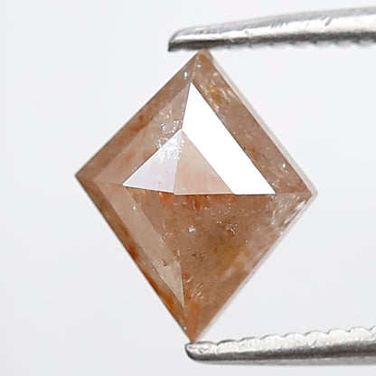 1.37 Ct Natural Peach Reddish Kite Shape Diamond, 8.70 x 7.20 mm Loose Rustic Diamond for Pendant, Engagement or Wedding Jewelry