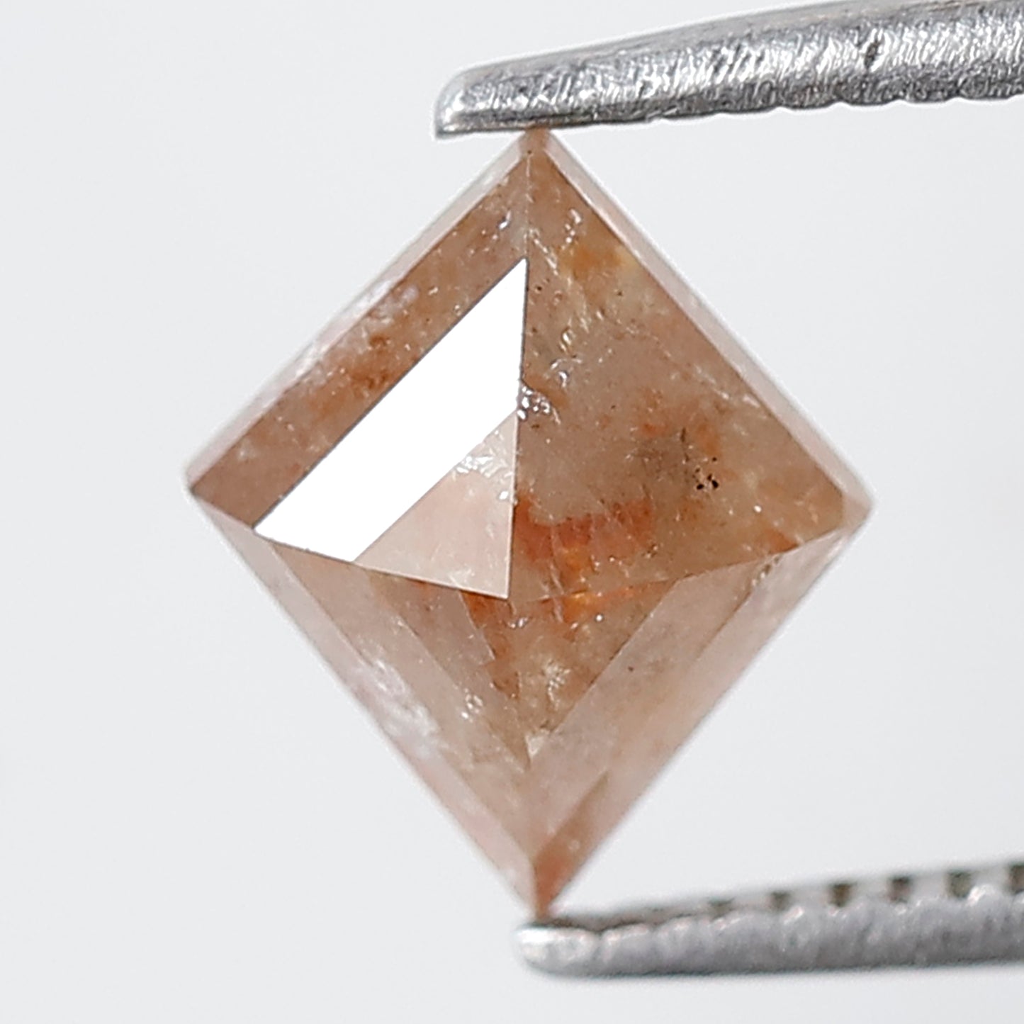 1.37 Ct Natural Peach Reddish Kite Shape Diamond, 8.70 x 7.20 mm Loose Rustic Diamond for Pendant, Engagement or Wedding Jewelry