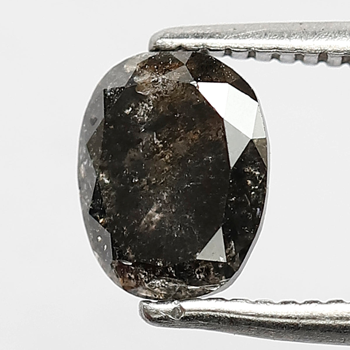 1.01 CT Oval Shape Salt and Pepper Diamond, Natural Gray Black Loose Earth Mined Diamond For Wedding Band