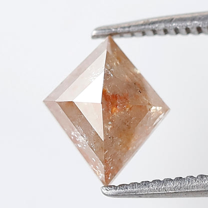 1.37 Ct Natural Peach Reddish Kite Shape Diamond, 8.70 x 7.20 mm Loose Rustic Diamond for Pendant, Engagement or Wedding Jewelry
