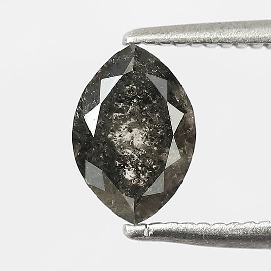 0.84 CT Marquise cut Salt and Pepper Diamond, Natural Gray Black 7.40 mm Ethical Loose Diamond For Birthday Gift