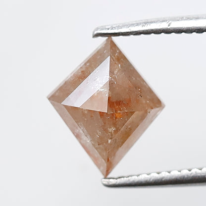 1.37 Ct Natural Peach Reddish Kite Shape Diamond, 8.70 x 7.20 mm Loose Rustic Diamond for Pendant, Engagement or Wedding Jewelry