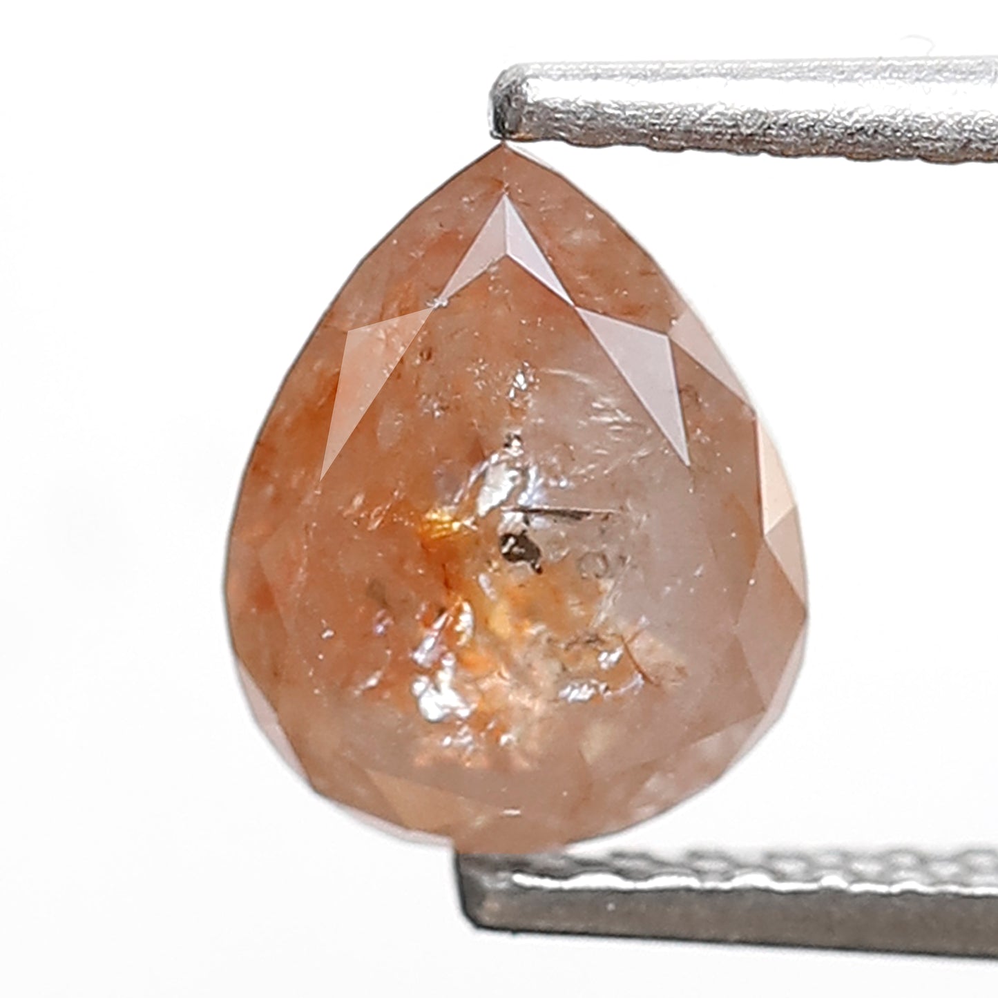 1.41 CT Peach Red Pear Shape Loose Diamond, 7.50 x 6.00 mm Rustic Ethical Diamond For Making Bridal Ring