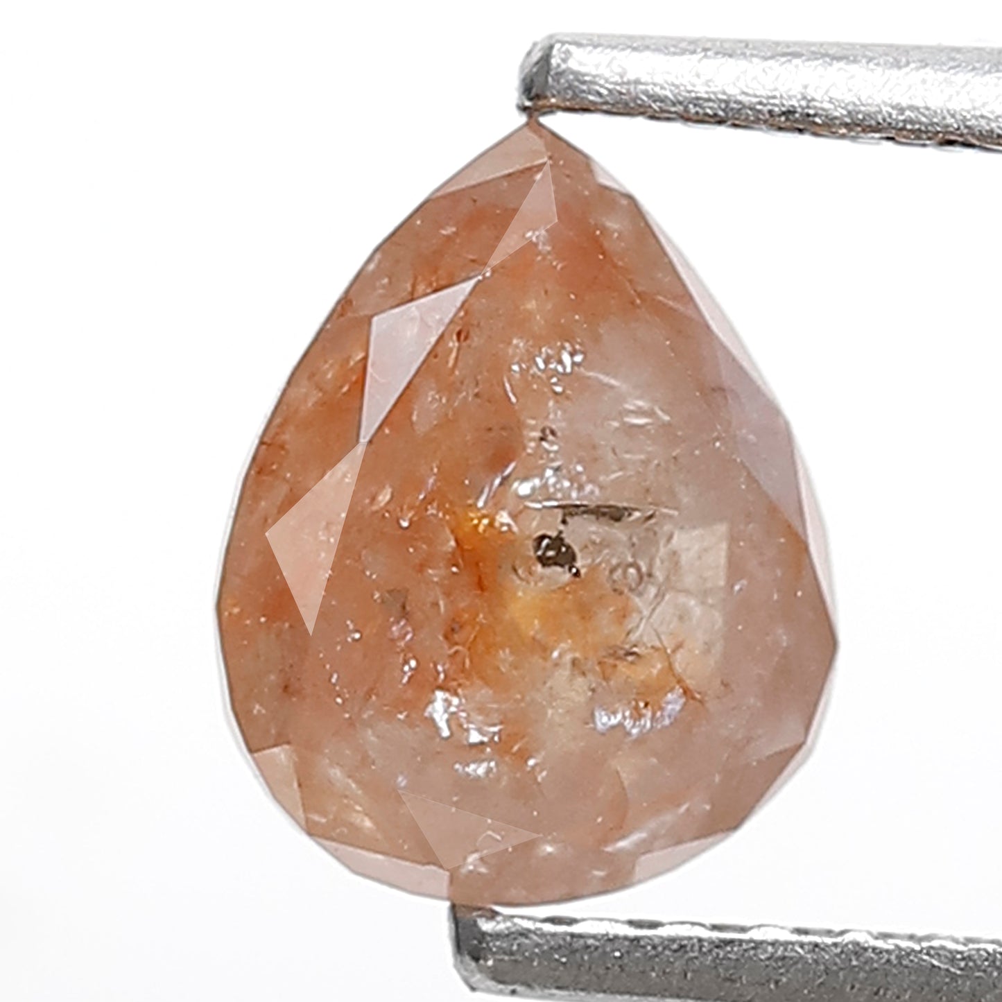 1.41 CT Peach Red Pear Shape Loose Diamond, 7.50 x 6.00 mm Rustic Ethical Diamond For Making Bridal Ring