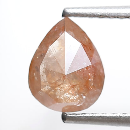 1.41 CT Peach Red Pear Shape Loose Diamond, 7.50 x 6.00 mm Rustic Ethical Diamond For Making Bridal Ring