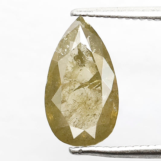 1.94 CT PEAR Shape Natural loose Diamond, fancy green salt and pepper diamond, 11 mm pear cut diamond for making custom design wedding ring