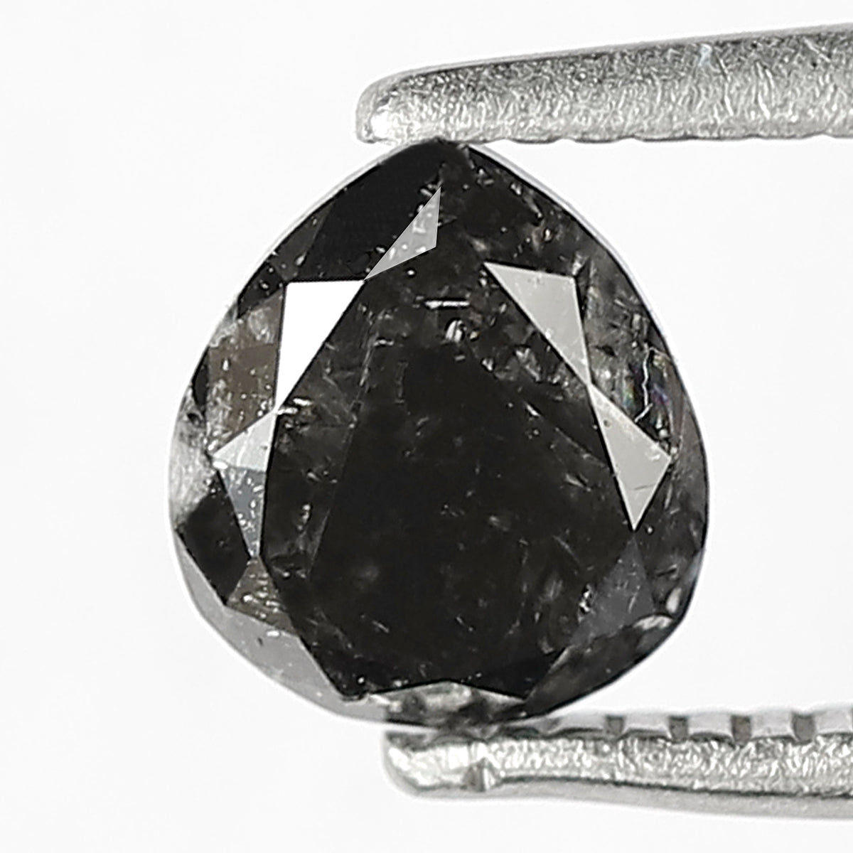 0.87 CT Pear Shape Conflict Free Loose Diamond, 6.00 mm Natural Blackish Gray Salt and Pepper Diamond For Wedding jewelry