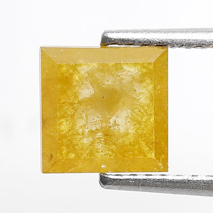 1.15 Ct Natural Yellow Square Diamond, Rustic Loose Earth Mined Diamond 6.70 x 6.70 mm Unique Ring Stone