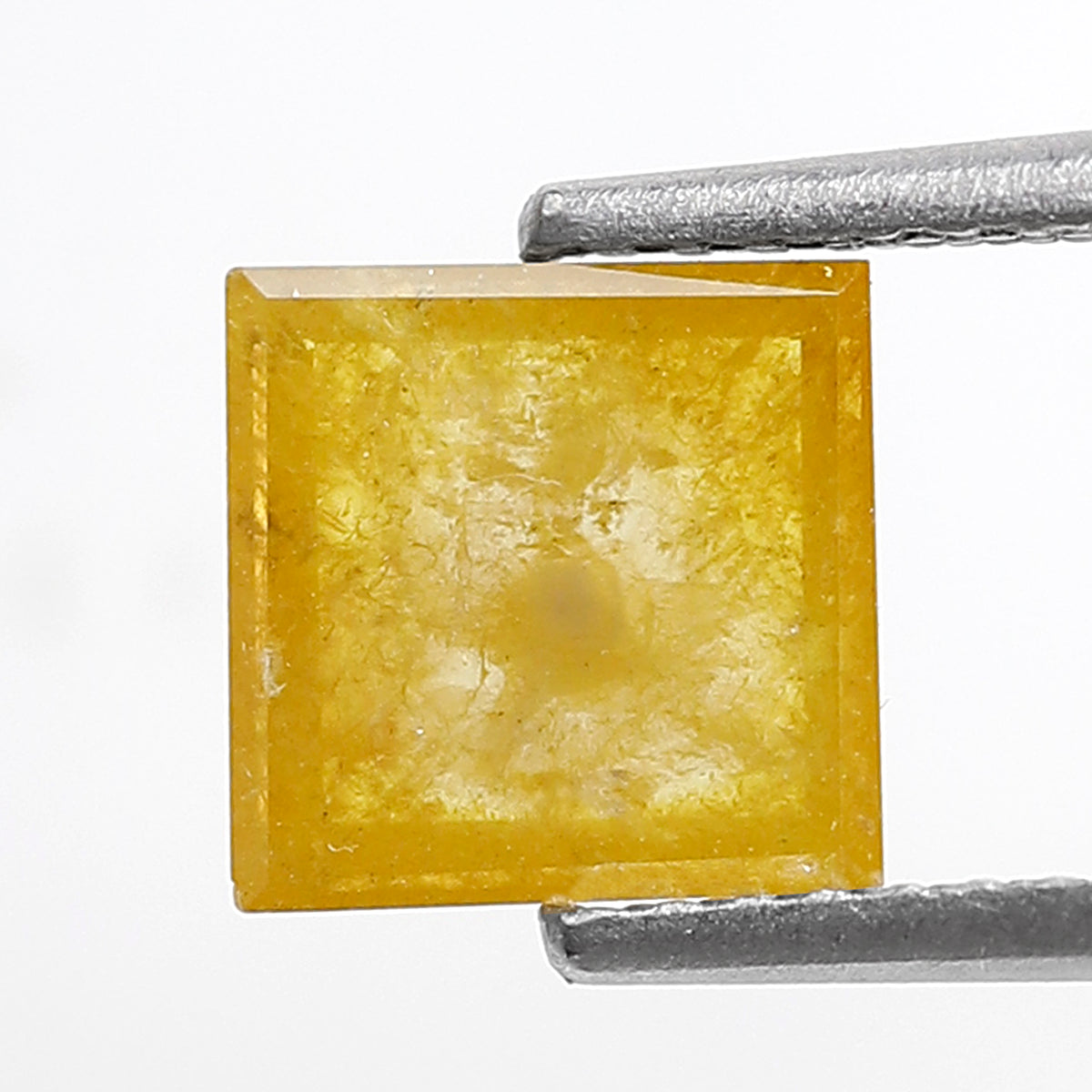 1.15 Ct Natural Yellow Square Diamond, Rustic Loose Earth Mined Diamond 6.70 x 6.70 mm Unique Ring Stone