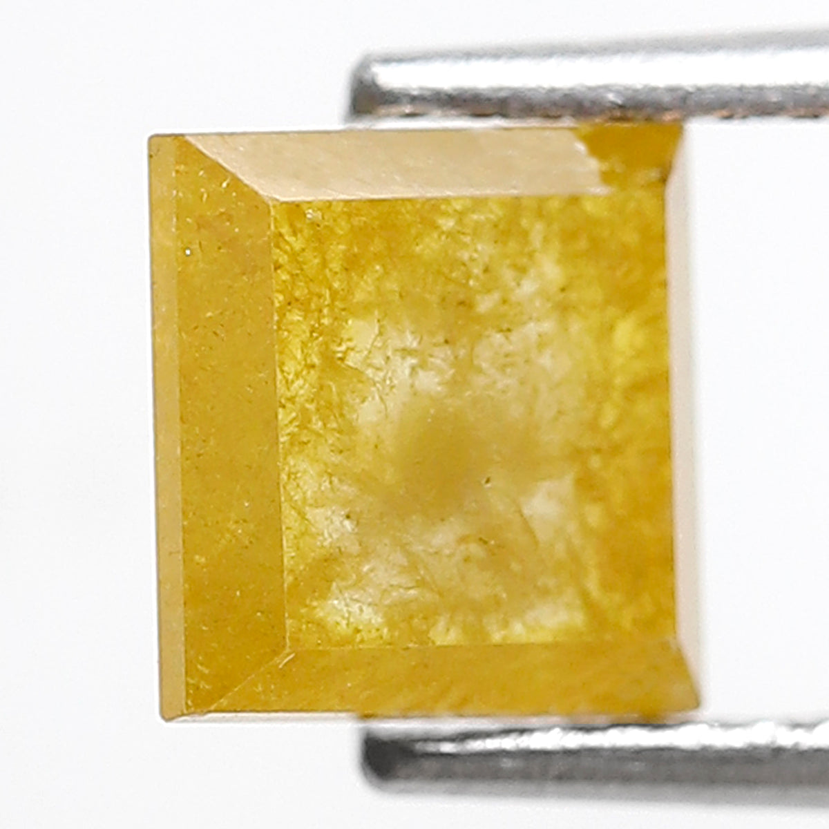 1.15 Ct Natural Yellow Square Diamond, Rustic Loose Earth Mined Diamond 6.70 x 6.70 mm Unique Ring Stone