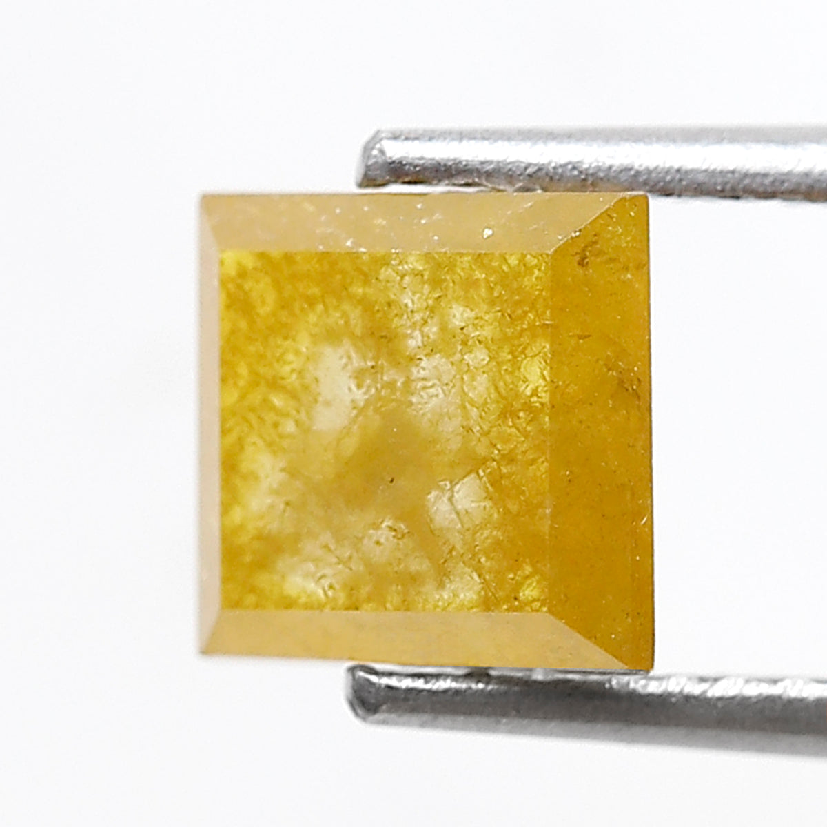 1.15 Ct Natural Yellow Square Diamond, Rustic Loose Earth Mined Diamond 6.70 x 6.70 mm Unique Ring Stone