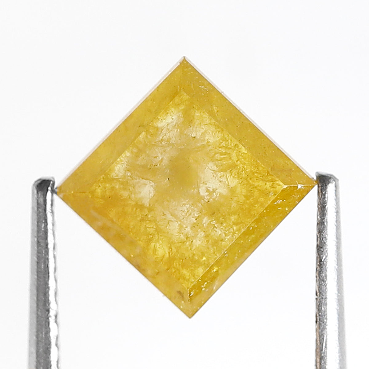 1.15 Ct Natural Yellow Square Diamond, Rustic Loose Earth Mined Diamond 6.70 x 6.70 mm Unique Ring Stone