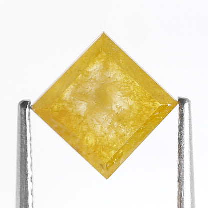 1.15 Ct Natural Yellow Square Diamond, Rustic Loose Earth Mined Diamond 6.70 x 6.70 mm Unique Ring Stone