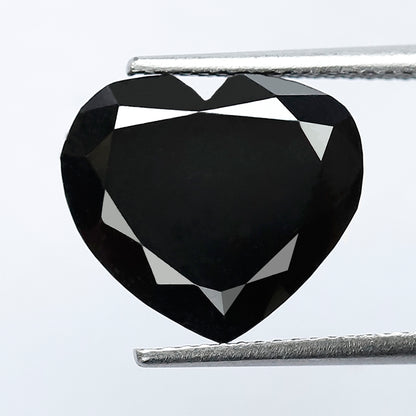 Heart Shape 8.22 CT 11.90 MM AAA Quality Loose Black Diamond For Engagement Ring