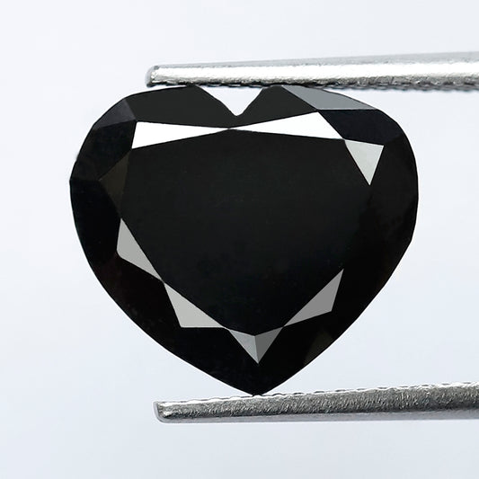 Heart Shape 8.22 CT 11.90 MM AAA Quality Loose Black Diamond For Engagement Ring