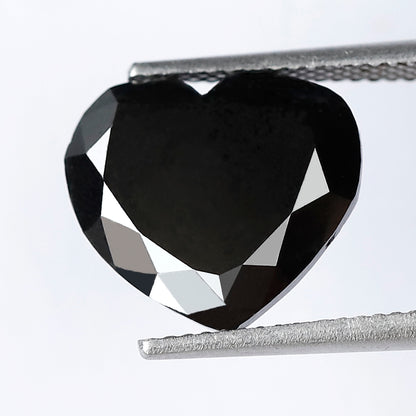 Heart Shape 8.22 CT 11.90 MM AAA Quality Loose Black Diamond For Engagement Ring
