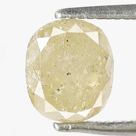 1.95 CT OVAL SHAPE Natural loose Diamond,yellowish color salt and pepper Diamond,7 mm oval cut Diamond for making unique design wedding ring