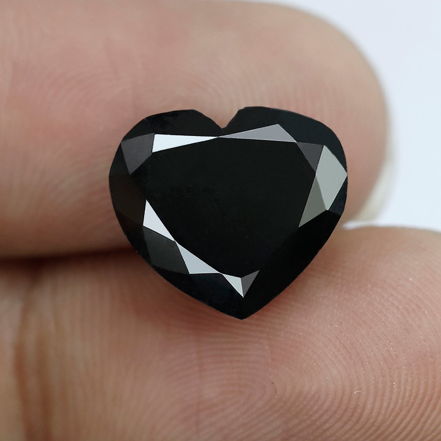 Heart Shape 8.22 CT 11.90 MM AAA Quality Loose Black Diamond For Engagement Ring