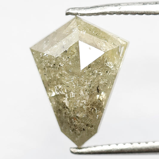 2.81 CT GEOMETRIC Shape Natural Loose Diamond,Greenish Grey color salt and pepper Diamond,11 mm geometric cut diamond for making custom ring