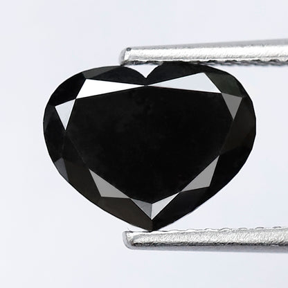 2.28 CT 7.80 MM Black Heart Shape Diamond Loose AAA Quality Black Diamonds Black Diamond Engagement Ring