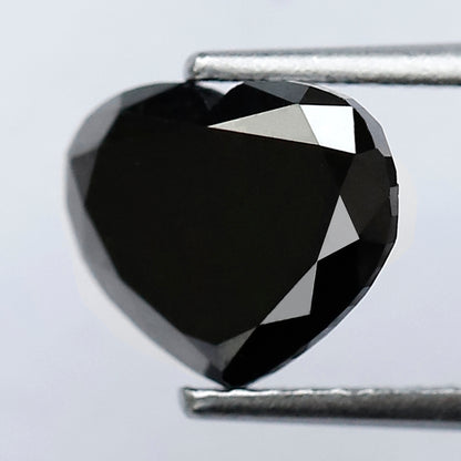 2.28 CT 7.80 MM Black Heart Shape Diamond Loose AAA Quality Black Diamonds Black Diamond Engagement Ring
