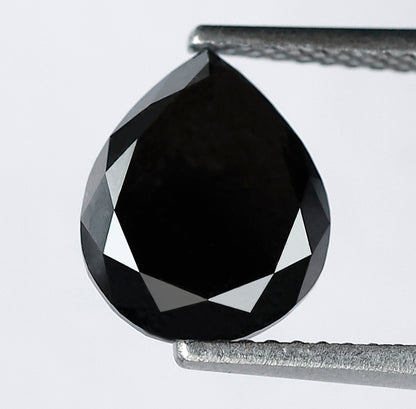 2.68 CT 9.70 MM Pear Shaped Black Diamonds Loose Diamond Pear Engagement Ring