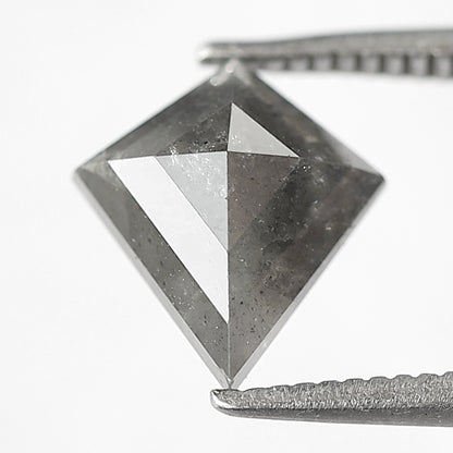 1.70 CT Kite Shape Salt and Pepper Diamond, 9.20 x 8.20 mm Natural Earth Mined Loose Diamond For Bridal Ring and Jewelry