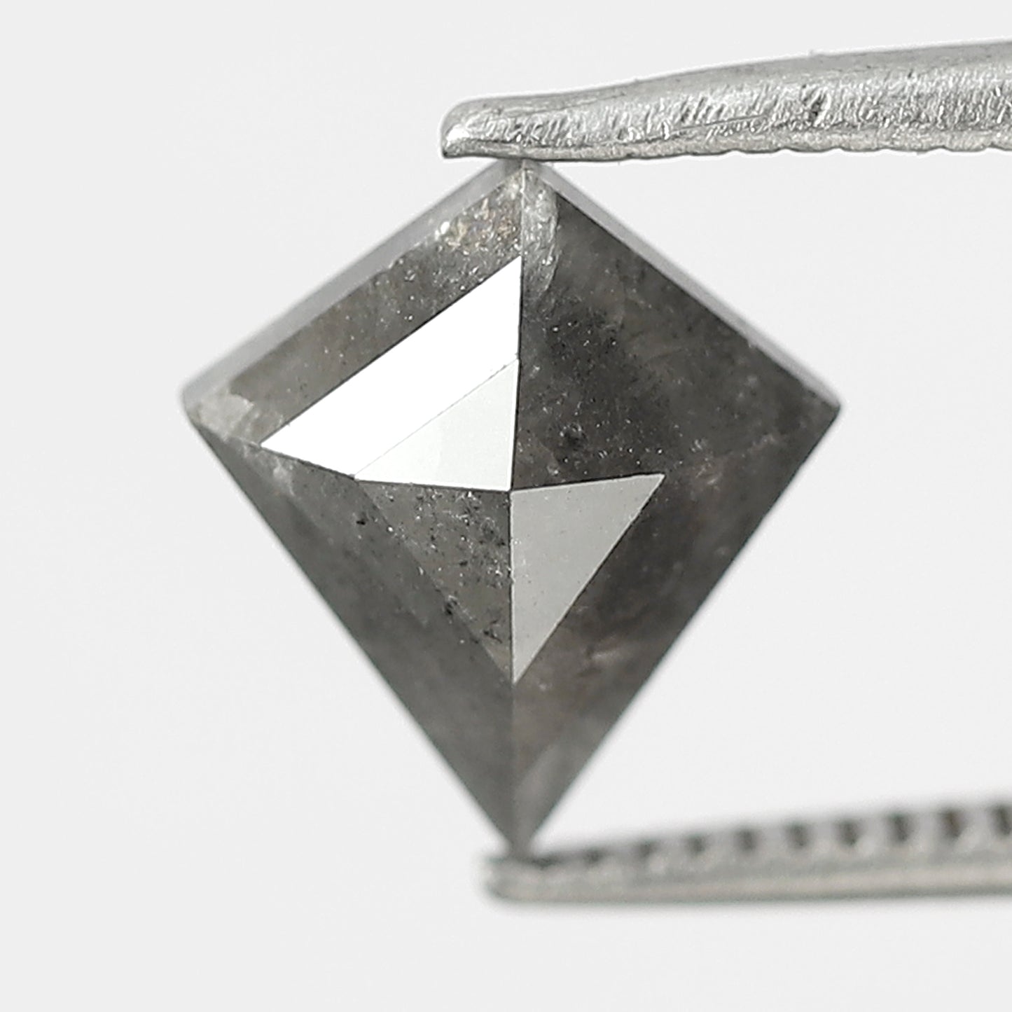 1.70 CT Kite Shape Salt and Pepper Diamond, 9.20 x 8.20 mm Natural Earth Mined Loose Diamond For Bridal Ring and Jewelry