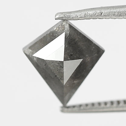 1.70 CT Kite Shape Salt and Pepper Diamond, 9.20 x 8.20 mm Natural Earth Mined Loose Diamond For Bridal Ring and Jewelry