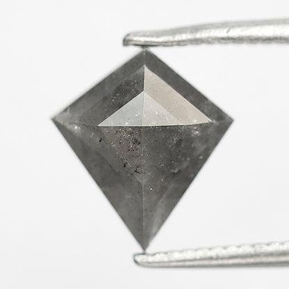 1.70 CT Kite Shape Salt and Pepper Diamond, 9.20 x 8.20 mm Natural Earth Mined Loose Diamond For Bridal Ring and Jewelry
