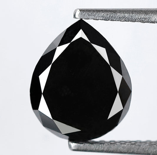2.68 CT 9.70 MM Pear Shaped Black Diamonds Loose Diamond Pear Engagement Ring