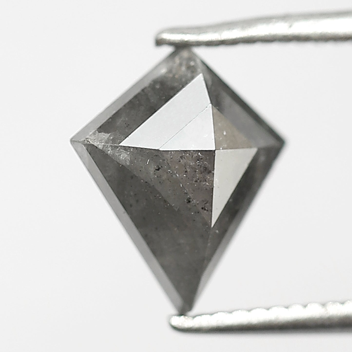 1.70 CT Kite Shape Salt and Pepper Diamond, 9.20 x 8.20 mm Natural Earth Mined Loose Diamond For Bridal Ring and Jewelry