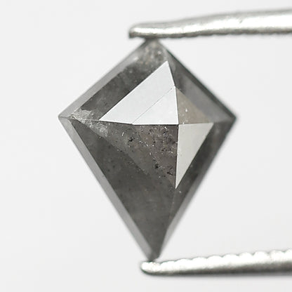 1.70 CT Kite Shape Salt and Pepper Diamond, 9.20 x 8.20 mm Natural Earth Mined Loose Diamond For Bridal Ring and Jewelry