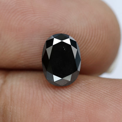1.85 CT 8.40 MM Black Oval Shape Diamond Loose Diamond AAA Quality Diamond oval Black Diamonds