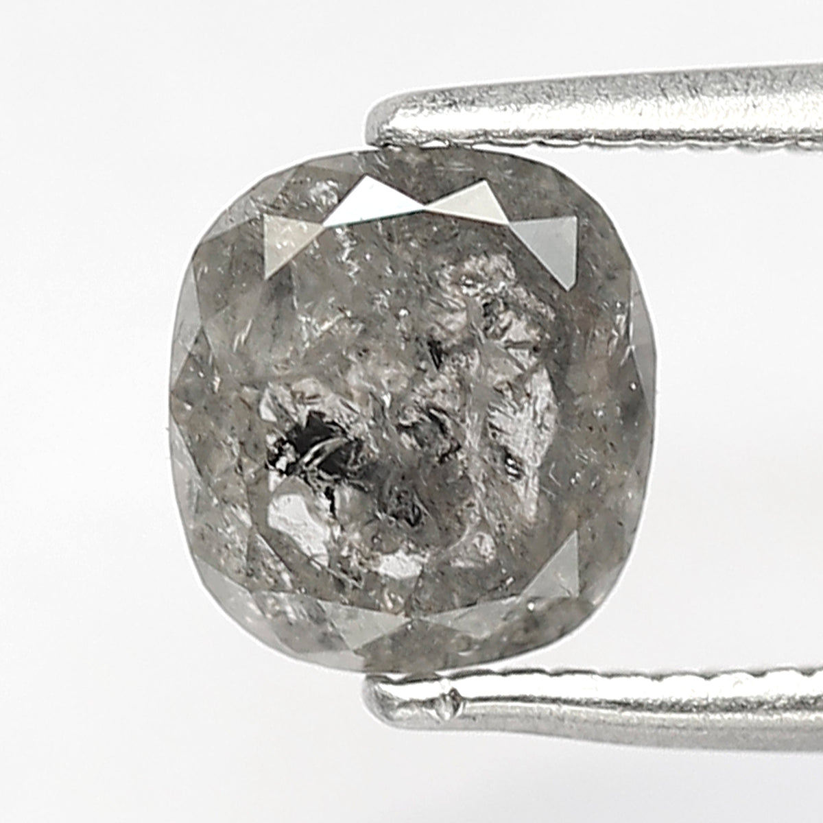 1.30 CT Cushion Cut Salt and Pepper Diamond – Natural Gray Black Loose Ethical Diamond for Engagement Ring