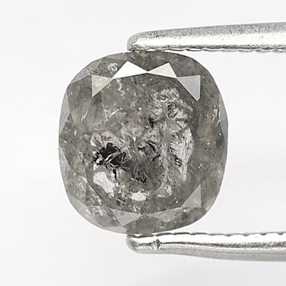 1.30 CT Cushion Cut Salt and Pepper Diamond – Natural Gray Black Loose Ethical Diamond for Engagement Ring