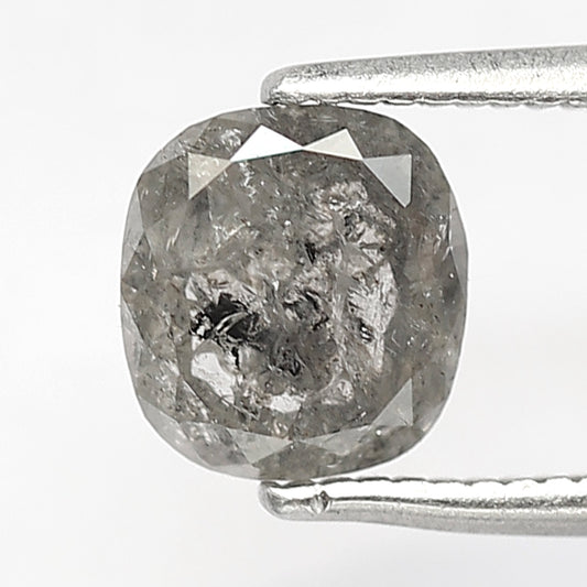 1.30 CT Cushion Cut Salt and Pepper Diamond – Natural Gray Black Loose Ethical Diamond for Engagement Ring