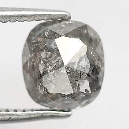 1.30 CT Cushion Cut Salt and Pepper Diamond – Natural Gray Black Loose Ethical Diamond for Engagement Ring