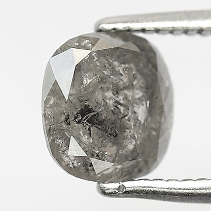1.30 CT Cushion Cut Salt and Pepper Diamond – Natural Gray Black Loose Ethical Diamond for Engagement Ring