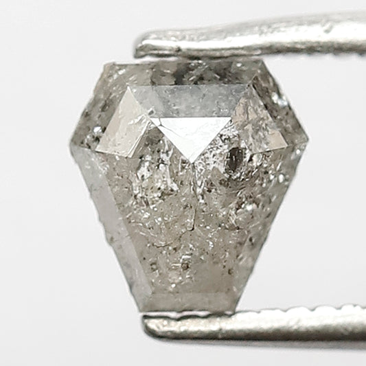 6 MM Unique Geometric Shape Diamond Loose Natural 0.90 CT Grey Black Color Diamond Salt and Pepper Diamond Bespoke Jewelry