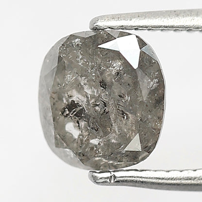 1.30 CT Cushion Cut Salt and Pepper Diamond – Natural Gray Black Loose Ethical Diamond for Engagement Ring