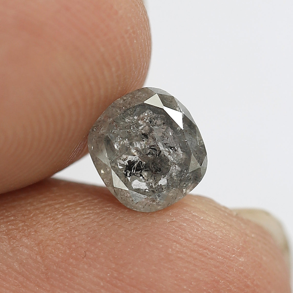 1.30 CT Cushion Cut Salt and Pepper Diamond – Natural Gray Black Loose Ethical Diamond for Engagement Ring