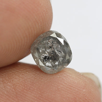 1.30 CT Cushion Cut Salt and Pepper Diamond – Natural Gray Black Loose Ethical Diamond for Engagement Ring