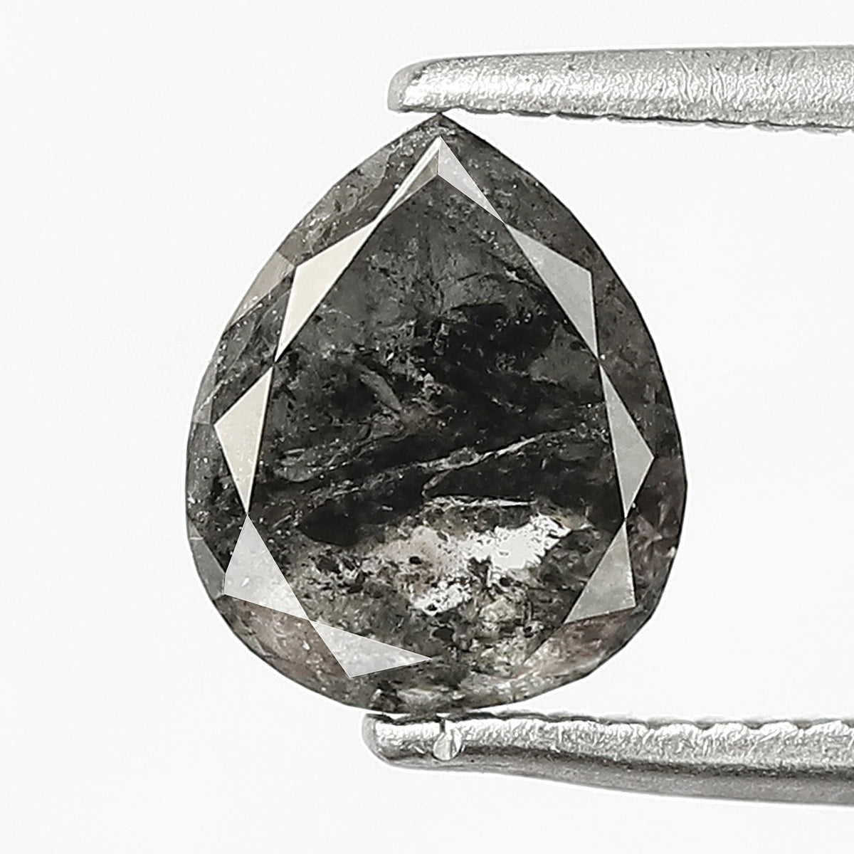 1.29 CT Pear Shape Salt and Pepper Diamond – Natural Gray Black Earth Mined Ethical Loose Diamond