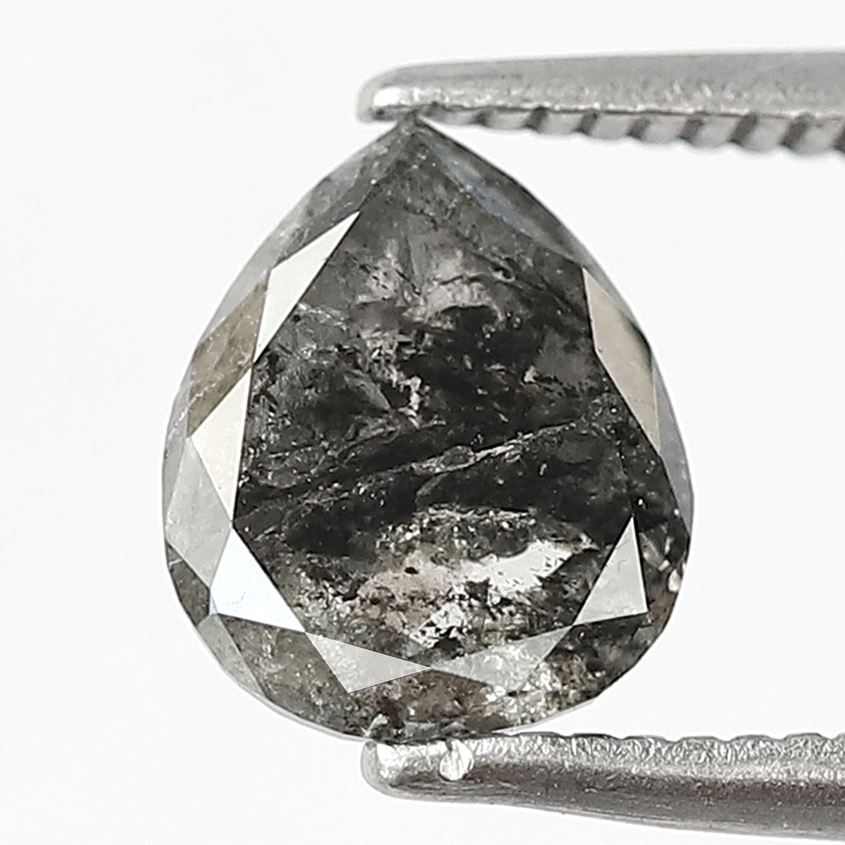 1.29 CT Pear Shape Salt and Pepper Diamond – Natural Gray Black Earth Mined Ethical Loose Diamond