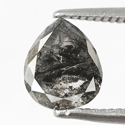 1.29 CT Pear Shape Salt and Pepper Diamond – Natural Gray Black Earth Mined Ethical Loose Diamond